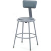 25""-33"" Height Adjustable Vinyl Padded Stool with Backrest - Gray