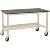 Global Industrial™ Mobile Lab Workbench 72 x 36"" Phenolic Safety Edge Tan