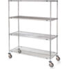Metro Stainless Steel Wire Shelf Truck w/4 Shelves 1200 lb. Capacity 48""L x 24""W x 68""H