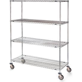Metro Stainless Steel Wire Shelf Truck w/4 Shelves 1200 lb. Capacity 48""L x 24""W x 68""H