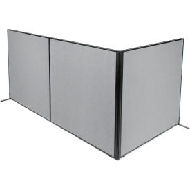 Interion® Freestanding 3-Panel Corner Room Divider 60-1/4""W x 60""H Panels Gray