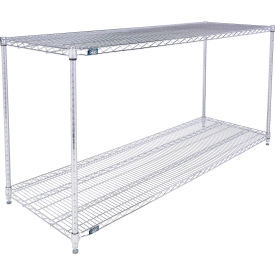 Nexel® 2 Shelf Chrome ESD Wire Shelving Unit Starter 72""W x 21""D x 34""H