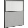 Interion® Office Partition Panel With Partial Window 60-1/4""W x 96""H Gray