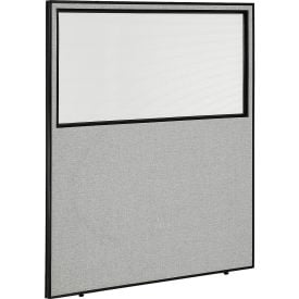 Interion® Office Partition Panel With Partial Window 60-1/4""W x 96""H Gray