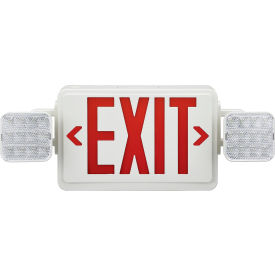 Global Industrial™ Combo LED Emergency Exit Sign Red Letters Ceiling & Wall Mount