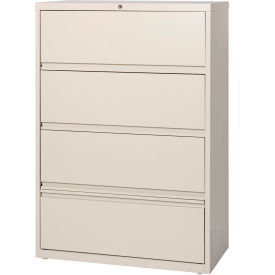 Hirsh Industries® HL8000 Series® 36""W Receding Drawer Front Lateral File 4-Drawer- Putty