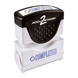Cosco® Pre-Inked Message Stamp COMPLETED 1/2"" x 1-5/8"" Blue
