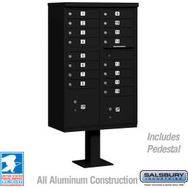 Cluster Box Unit 16 A Size Doors Type III Black USPS Access