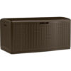Suncast BMDB12000 Resin Wicker Outdoor Storage Deck Box 124 Gallon 52-3/4""L x 29""W x 26""H Java