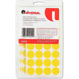 Universal® Permanent Self-Adhesive Color-Coding Labels 3/4in dia Yellow 1008/Pack