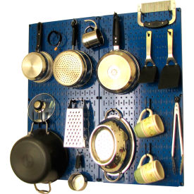 Wall Control Kitchen Pegboard Pack Storage & Organization Kit Blue/Black 32"" X 32"" X 6""