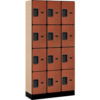 Salsbury 4-Tier 12 Door Designer Wood Locker 36""W x 15""D x 76""H Cherry Partially Assembled
