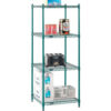 Nexel® 4 Shelf Poly-Green® Wire Shelving Unit Starter 24""W x 24""D x 54""H