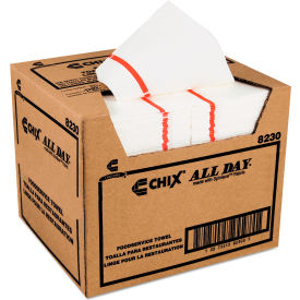 Chix® Foodservice Towels 1-Ply 12-1/4"" x 21"" White/Red Stripe 200/Carton