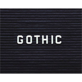 Ghent Gothic Letter Set - 0.75"" Plastic White