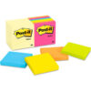 Post-it® Notes Note Pad Assortment 65414YWM 3"" x 3"" Assorted 100 Sheets 14/Pack
