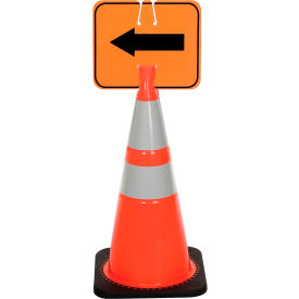Cone Sign - Reversible Arrow - Black on Orange
