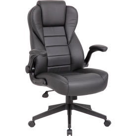 Boss Executive High Back Leatherplus Flip Arm Chair