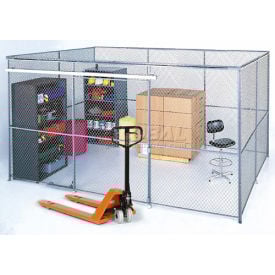 Global Industrial™ Wire Mesh Partition Security Room 10x10x8 without Roof - 3 Sides