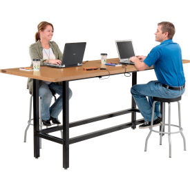 Interion® Standing Height Table With Power 96""L x 36""W Natural