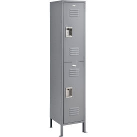 Global Industrial™ Infinity® 2-Tier 2 Door Locker 15""W x 18""D x 78""H Gray Unassembled