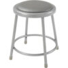 Interion® 18""H Steel Work Stool with Vinyl Seat - Backless - Gray - Pack of 2
