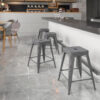 Flash Furniture 24""H Backless Counter Height Stool - Metal - Silver Gray