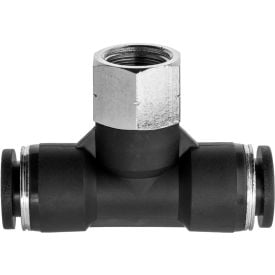Push to Connect Tube Fitting - Nylon Plastic - Tee Adapter - 5/32"" Tube OD x 1/4"" NPT Female