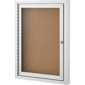 Global Industrial™ Enclosed Cork Bulletin Board 1 Door 18""W x 24""H