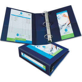 Avery® Framed View Binder with One Touch EZD Rings 3"" Capacity Navy Blue
