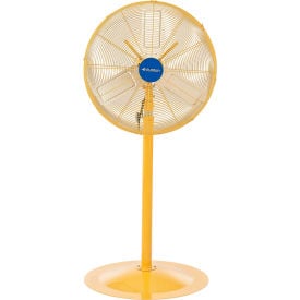 Global Industrial™ 24"" Deluxe Oscillating Pedestal Fan 3 Speed 7525 CFM 300W 1/2 HP Yellow