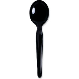 Boardwalk® Heavyweight Polystyrene Cutlery Soup Spoon Black 1000/case