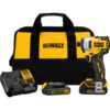 DeWALT® ATOMIC 20V MAX Cordless Compact Impact Driver Kit W/2 Li-Ion Batteries 1/4"" Brushless