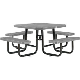 Global Industrial™ 46"" Octagonal Picnic Table Expanded Metal Gray