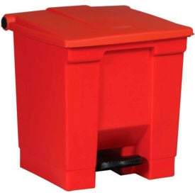 Rubbermaid® Fire Safe Step On Plastic Container 8 Gallon Red - FG614300RED
