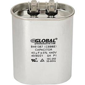 Global Industrial™ B461387 40 +/- 5 MFD 440V Run Capacitor Oval