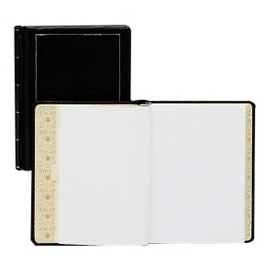 Wilson Jones® Minute Book 8-1/2"" x 14"" Black Leather Cover 250 Pages/Book