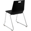 NPS® LuvraFlex Chair Poly Back/Padded Chrome Frame Black/Black Seat