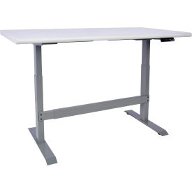 Global Industrial™ Electric Adjustable Height Workbench Laminate Safety Edge 60""W x 30""DGray