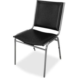 Lorell® Padded Armless Stacking Chair 20-3/4""W x 19-1/2""D x 35-5/8""H Black 4/Carton