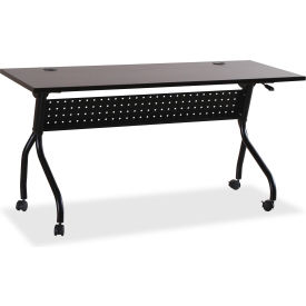 Lorell Mobile 60"" Flip Top Training Table - Espresso/Black