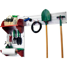 Wall Control Pegboard Garden Tool Board Organizer Galvanized Red 48"" X 32"" X 9""