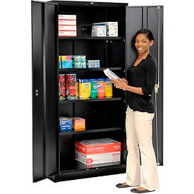 Global Industrial™ Storage Cabinet Turn Handle 36""W x 18""D x 78""H Black Assembled