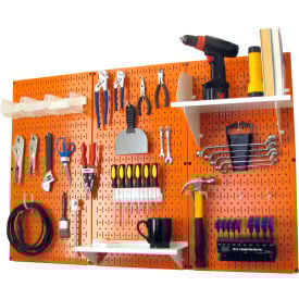 Wall Control Pegboard Standard Tool Storage Kit Orange/White 48"" X 32"" X 9""