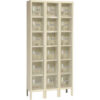 Global Industrial™ 6-Tier 18 Door Clear View Locker 36""W x 18""D x 78""H Tan Unassembled