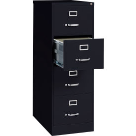 Hirsh Industries® 26-1/2"" Deep Vertical File Cabinet 4-Drawer Legal Size - Black