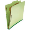 Universal® Pressboard Classification Folder Letter Four-Section Green 10/Box