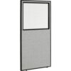 Interion® Office Partition Panel with Partial Window 36-1/4""W x 72""H Gray