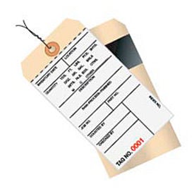 Global Industrial™ 2 Part Carbon Inv. Tag 2000-2499 Pre Wired#8 6-1/4""L x 3-1/8""W 500/Pack