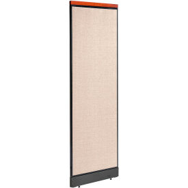 Interion® Deluxe Office Partition Panel with Pass Thru Cable 24-1/4""W x 77-1/2""H Tan